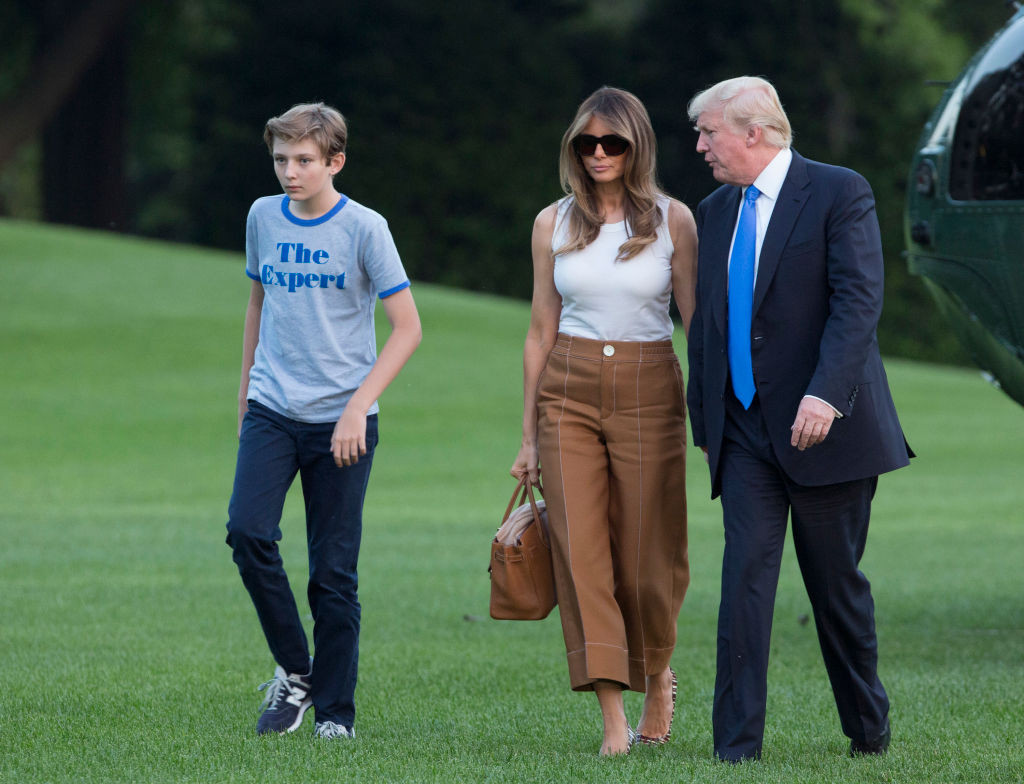 Barron, Melania e Donald Trump