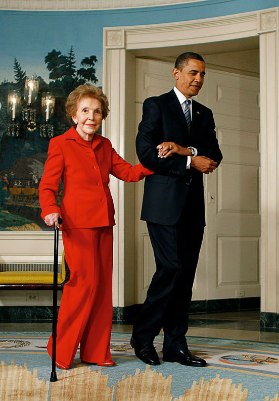 Nancy Reagan e Barack Obama