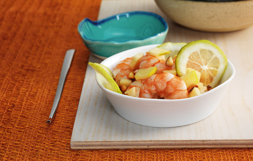 Gambas com pinhões e maçã.jpg