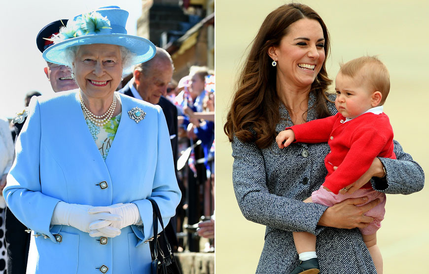 Rainha Isabel II, Catherine e George.jpg