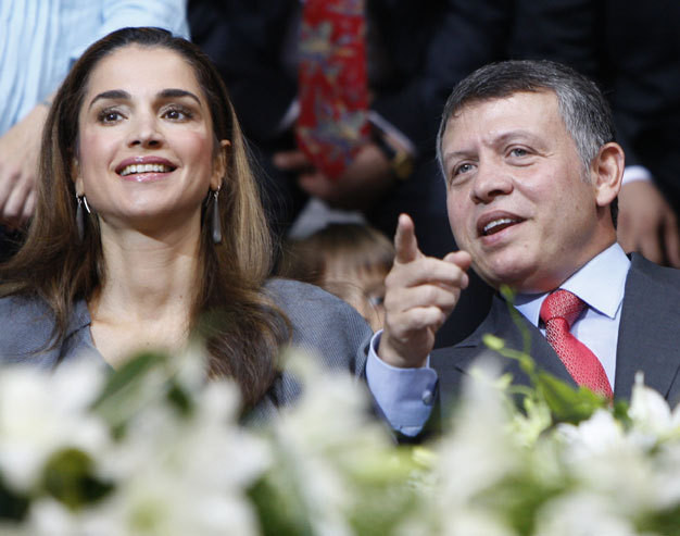 Os monarcas jordanos, Rania e Abdullah II