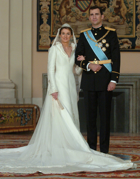 Os príncipes das Astúrias no dia do casamento