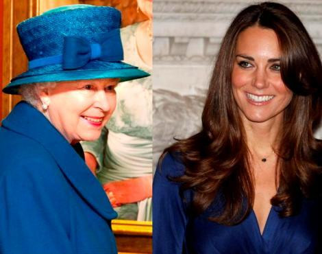 A rainha Isabel II e Kate Middleton 