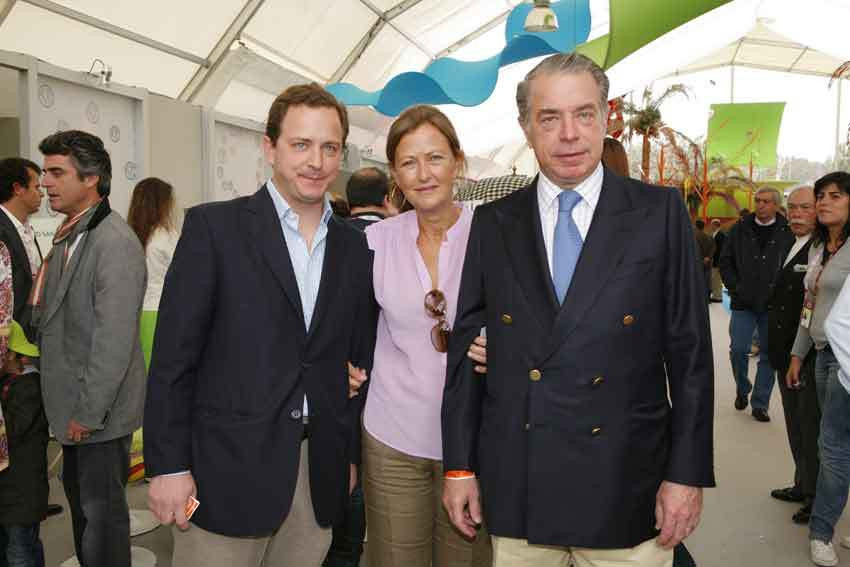 Maria João e Ricardo Salgado com o filho, Ricardo, no Estoril Open