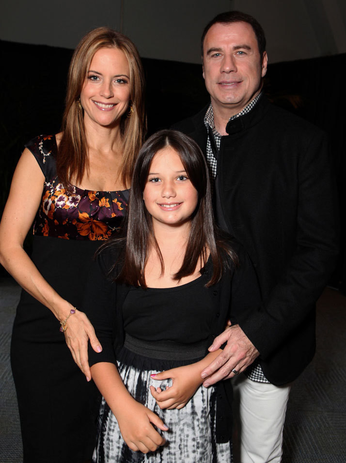 Kelly Preston, John Travolta e Ella Blue