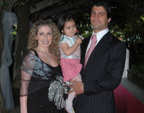 Pedro Emanuel com a mulher, Susana, e a filha, Daniela, em 2005