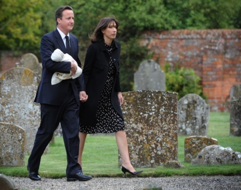 David e Samantha Cameron com a filha mais nova, Florence