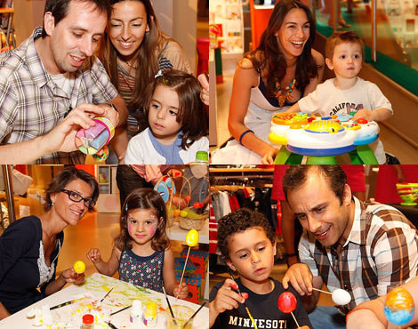 Pais e filhos famosos na festa da Páscoa organizada pela Chicco