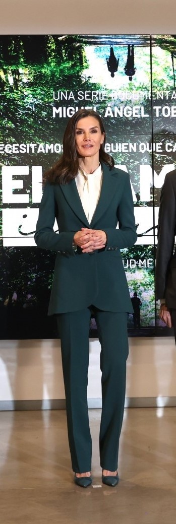 Letizia com look sóbrio na luta pela saúde mental