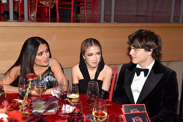 Salma Hayek com a filha e o enteado, filho de Linda Evangelista