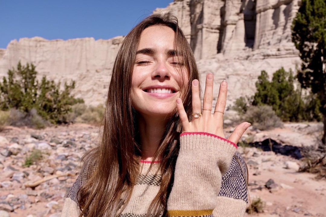 Anel de noivado e aliança de Lily Collins roubados