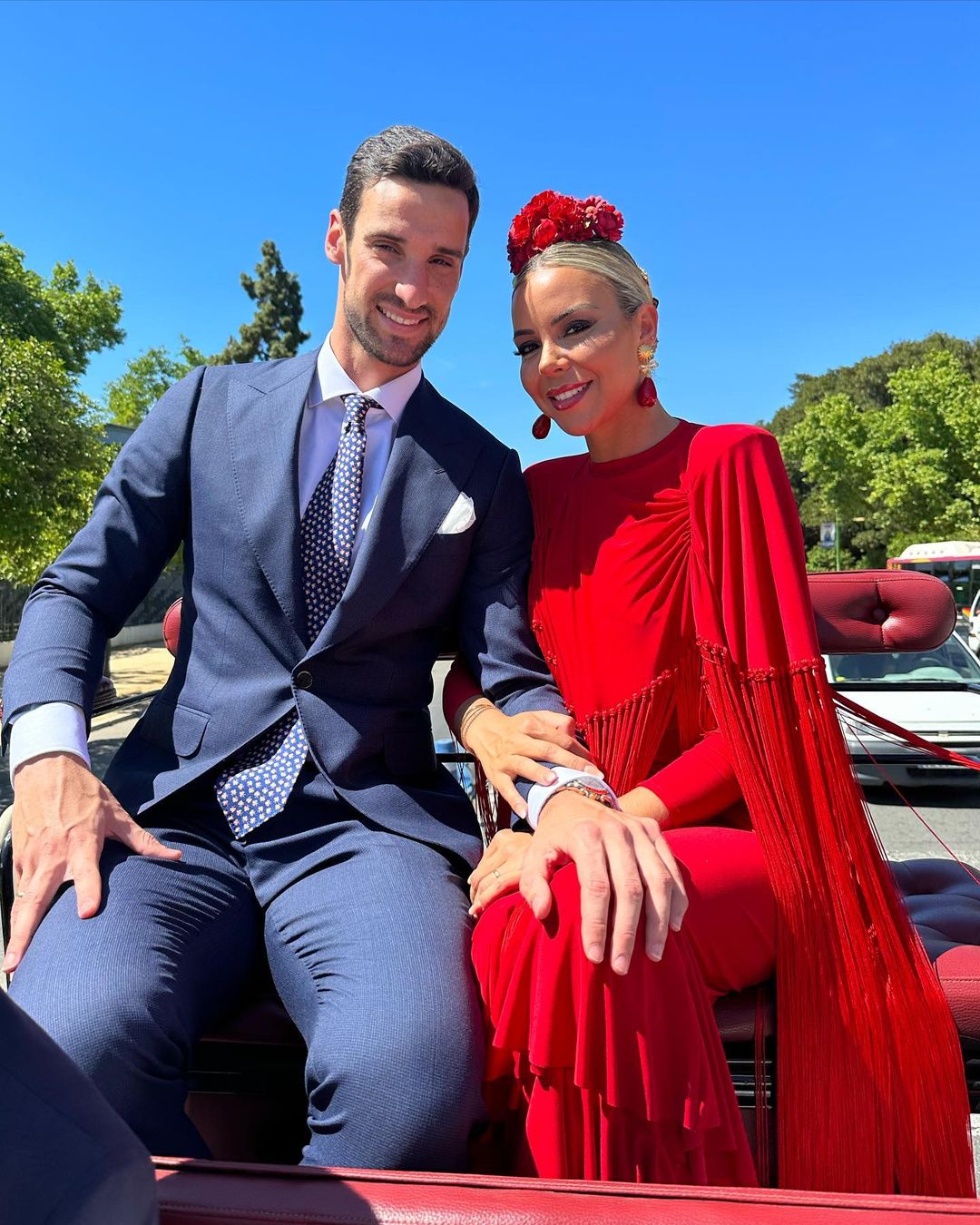 Sergio Rico com a mulher, Alba Silva
