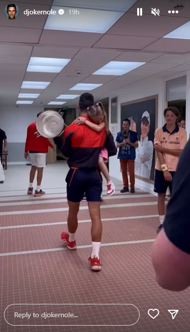 Djokovic com a filha, Tara