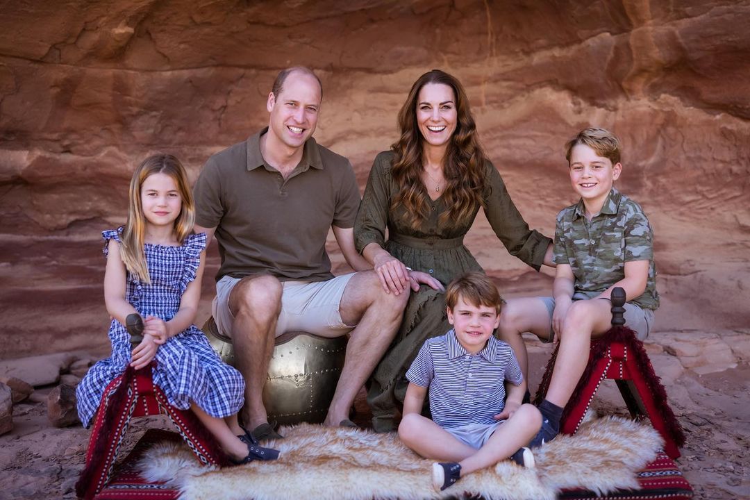 William com a mulher e os filhos
