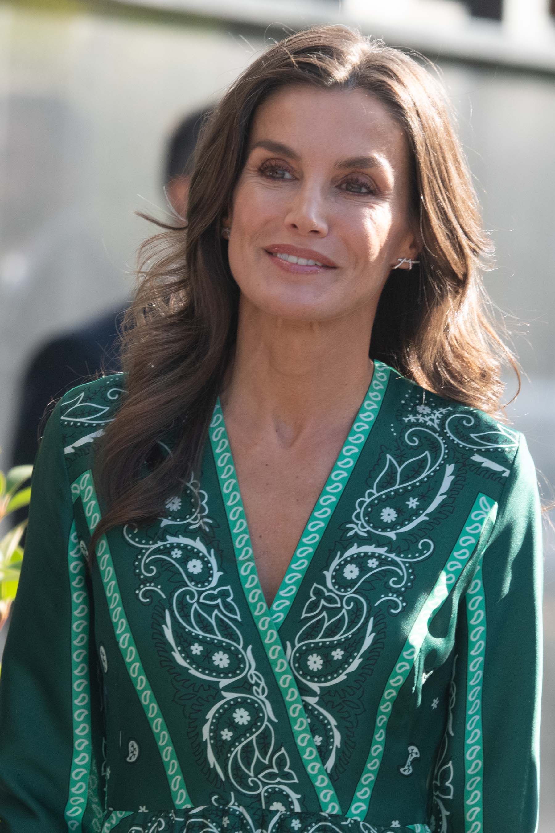 Letizia recupera vestido verde-esperança para falar de saúde mental 