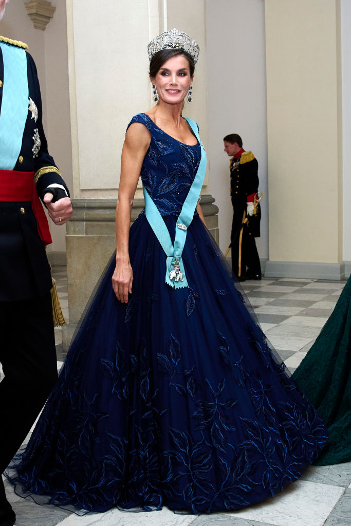 As impressionantes joias de Letizia no jantar de gala na Dinamarca