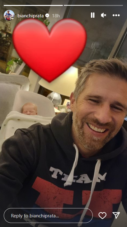 Pedro Bianchi Prata feliz na companhia do filho