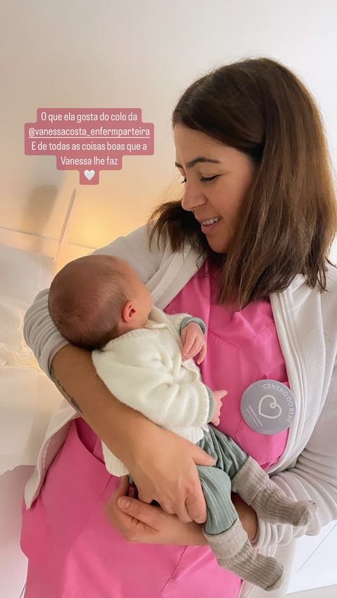 Filha de Matilde Breyner e Tiago Felizardo com a enfermeira Vanessa