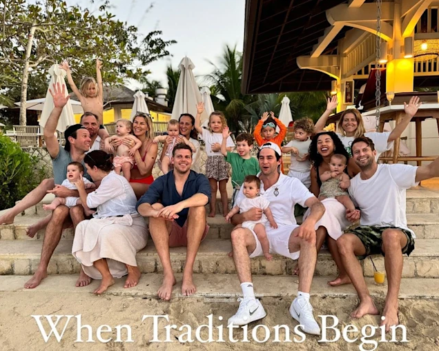 Eugenie e Jack com os filhos e amigos na Jamaica