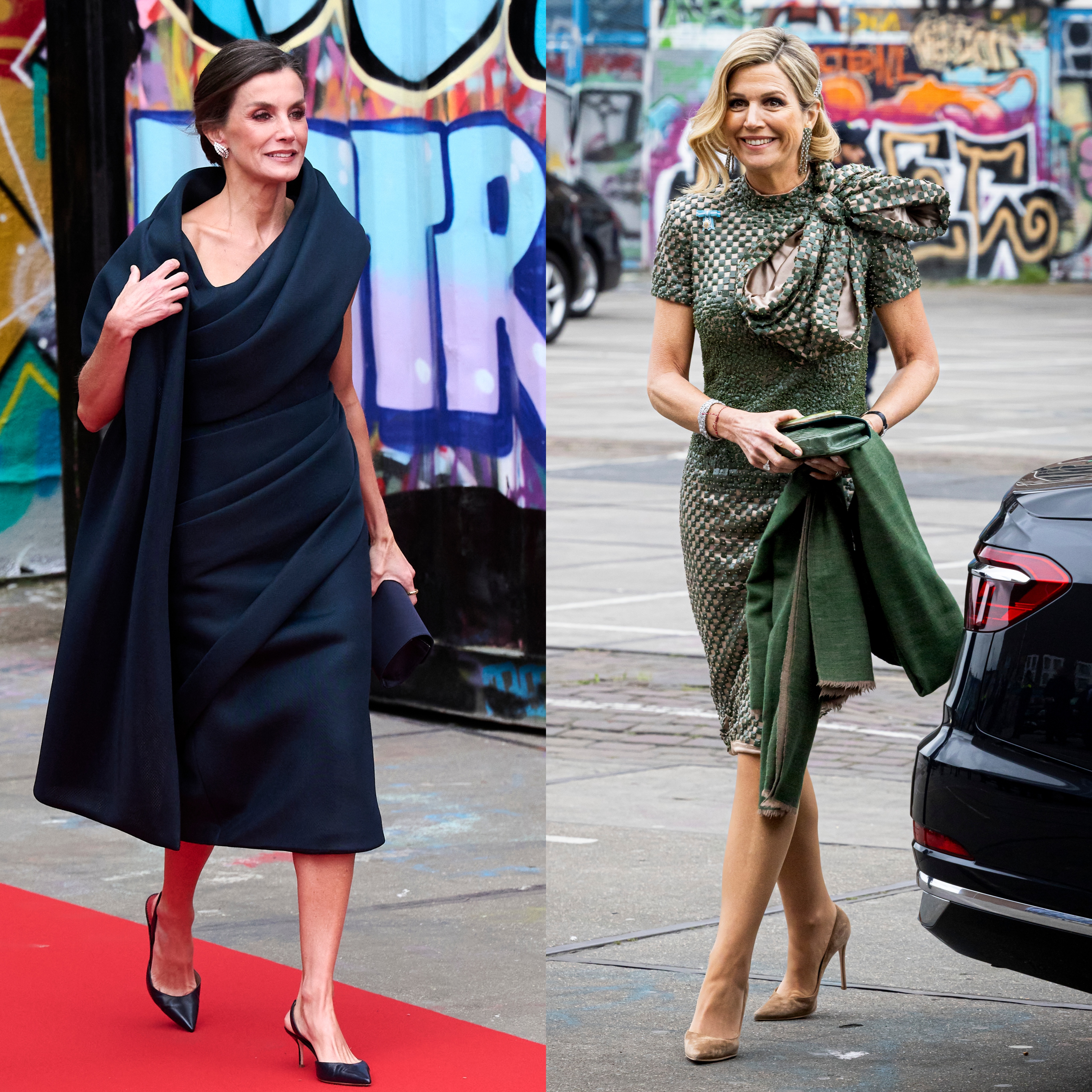 As escolhas de guarda-roupa de Letizia e Máxima durante a visita do reis de Espanha aos Países Baixos