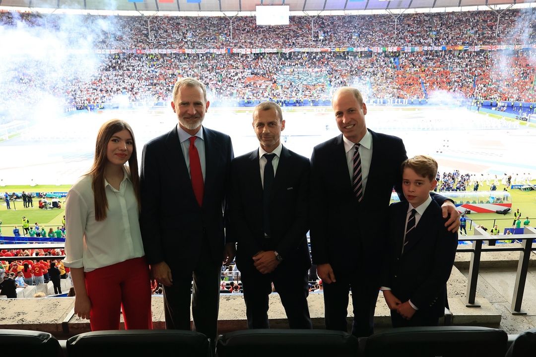 Felipe VI e William com os filhos na festa de Espanha no Euro 2024