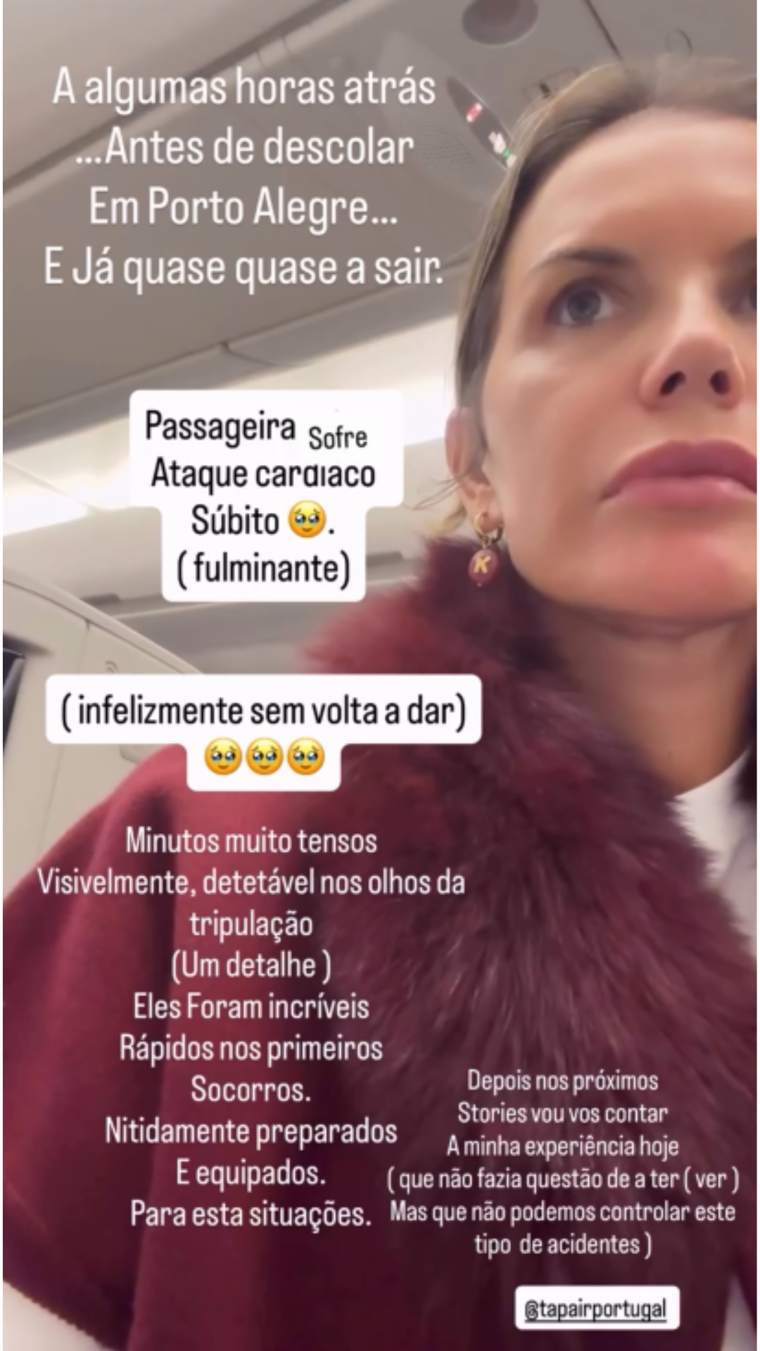 Irmã de Cristiano Ronaldo presencia morte súbita em voo para Portugal e relata momentos de tensão