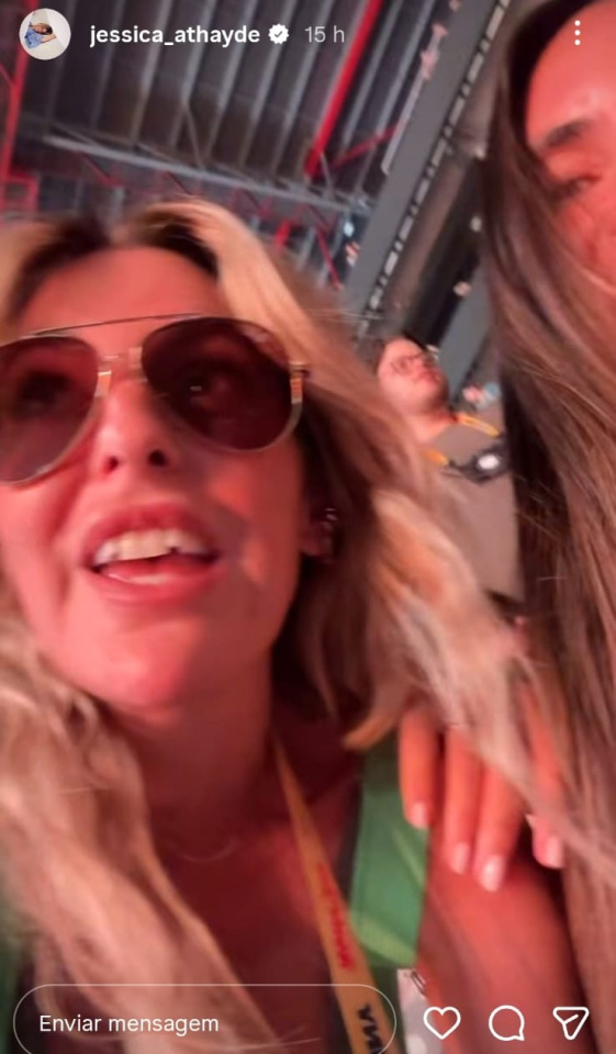 J&eacute;ssica Athayde partilhou nos stories um momento do concerto de Bad Bunny - Foto: Reprodu&ccedil;&atilde;o/Instagram