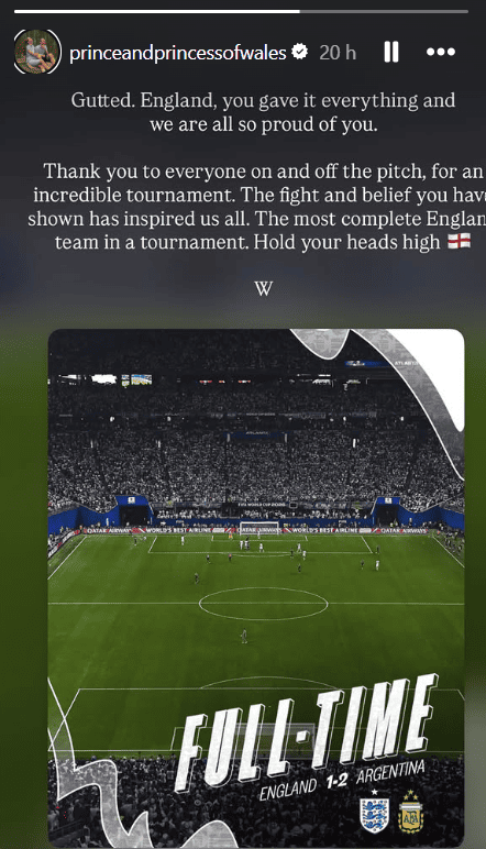 A mensagem do Príncipe de Gales a seleção inglesa