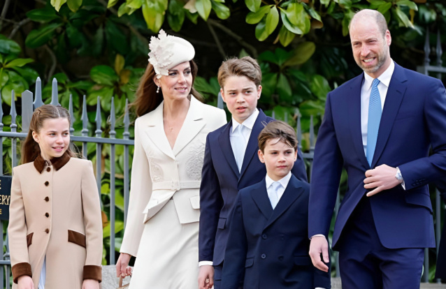 Kate e William com os três filhos. Foto: Max Mumby/Indigo/Getty Images