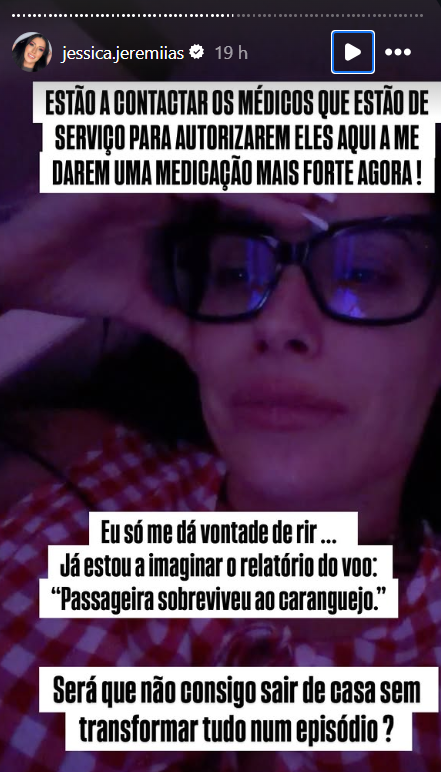 Stories de Jéssica Jeremias em voo